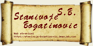 Stanivoje Bogatinović vizit kartica